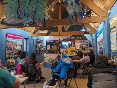 Wembury school talk in Centre