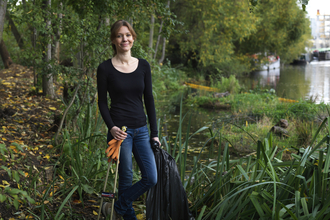 Kathryn volunteering by the river